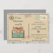 ベビーシャワー旅行テーマのパーティの招待状4 x 6 招待状 (正面/裏面)