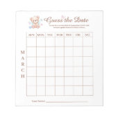 ベビーシャワー日付ゲーム活動メモ帳 ノートパッド (正面)