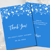 ベビーシャワー明るい青色の星サンキューカード 招待状