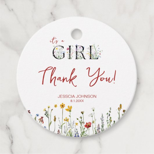 ベビーシャワー春の花の少女 フェイバータグ (正面)