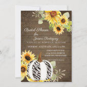ベビーシャワー木製ひまわりフローラゼブラカボチャ 招待状 (正面)