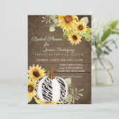 ベビーシャワー木製ひまわりフローラゼブラカボチャ 招待状 (スタンド正面)