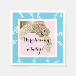 ベビーシャワー標準カクテルナプキンカメPk/Tq スタンダードカクテルナプキン