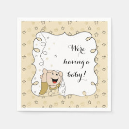 ベビーシャワー標準カクテルナプキン金ゴールド/Bkベビー スタンダードカクテルナプキン