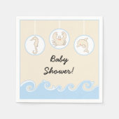 ベビーシャワー標準カクテルナプキン「シーモバイル」 スタンダードカクテルナプキン (正面)