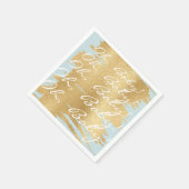 ベビーシャワー標準ナプキンクラシック/金ゴールド/青 スタンダードカクテルナプキン (角)
