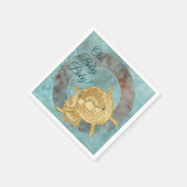 ベビーシャワー標準ナプキン金ゴールドドルフィンベビーママ スタンダードカクテルナプキン (角)