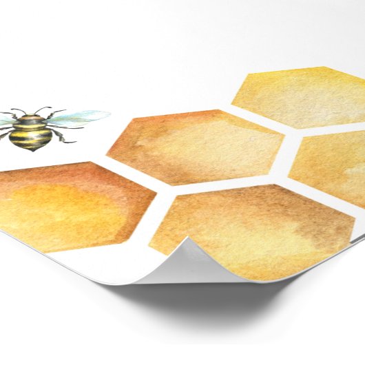 ベビーシャワー歓迎のサインが甘い ポスター (角)