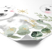 ベビーシャワー歓迎の冬ワンダーランド動物ポスト ポスター (角)