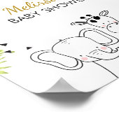 ベビーシャワー歓迎サインズーサファリジャングルワイルド ポスター (角)