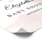 ベビーシャワー歓迎サインボホ赤面ピンクフローラ ポスター (角)