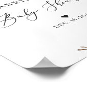 ベビーシャワー歓迎サイン素朴冬フローラ ポスター (角)