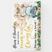 ベビーシャワー歓迎バナーでドライブ |かわいいサファリ 横断幕 (縦)