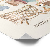 ベビーシャワー歓迎 ボーホー調の新生児テーマ ポスター (角)