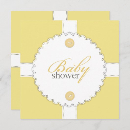 ベビーシャワー歯科用フラット招待状 招待状 (正面/裏面)