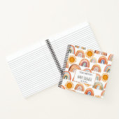 ベビーシャワー水の色ボホレインボー&サンシャイン ノートブック (内部)