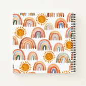 ベビーシャワー水の色ボホレインボー&サンシャイン ノートブック (裏面)