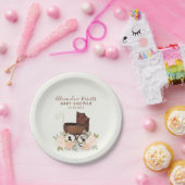 ベビーシャワー水の色素朴緑のフローラ ペーパープレート (パーティー)