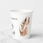 ベビーシャワー水カラーイラストレーションシンプルスクリプト 紙コップ (裏面)