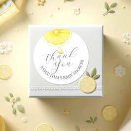 ベビーシャワー水カラーレモンのステッカー ラウンドシール