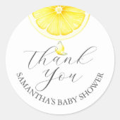 ベビーシャワー水カラーレモンのステッカー ラウンドシール (正面)
