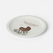 ベビーシャワー水カラー素朴ユーカリフローラ ペーパープレート (アングル)