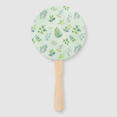 ベビーシャワー水カラー緑リース ハンドファン (裏面)