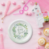 ベビーシャワー水カラー緑リース ペーパープレート (パーティー)