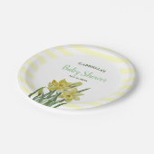 ベビーシャワー水彩ダフォジルイラストレーション ペーパープレート (アングル)