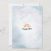 ベビーシャワー水彩ボヘミアンフラワーズ&フェザー 招待状 (裏面)