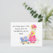 ベビーシャワー水彩猫 ポストカード (スタンド正面)