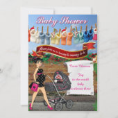 ベビーシャワー水玉模様 招待状 (正面)