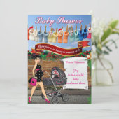 ベビーシャワー水玉模様 招待状 (スタンド正面)