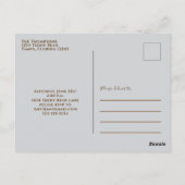 ベビーシャワー水素朴色ぬいぐるみ動物ブルー ポストカード (裏面)