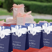 ベビーシャワー海軍の青い白い吹き感謝してい出し フェイバーボックス