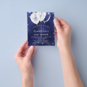 ベビーシャワー海軍ブルーバルーンの予算招待状 チラシ (手)