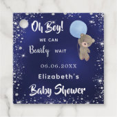 ベビーシャワー海軍ブルーボーイテディベア フェイバータグ (正面)