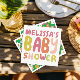 ベビーシャワー溝カラフルカスタム スタンダードランチョンナプキン