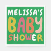 ベビーシャワー溝カラフルカスタム スタンダードランチョンナプキン (正面)