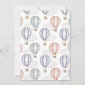 ベビーシャワー熱風船男女兼用 招待状 (裏面)