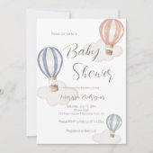 ベビーシャワー熱風船男女兼用 招待状 (正面)