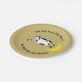 ベビーシャワー牛が月の上に飛び越えた紙プレート ペーパープレート (アングル)