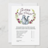 ベビーシャワー猫テーマプライスゲームを推測 招待状 (正面)