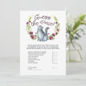 ベビーシャワー猫テーマプライスゲームを推測 招待状 (スタンド正面)