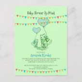 ベビーシャワー猫及び子猫招待状バイメール インビテーションポストカード (正面)