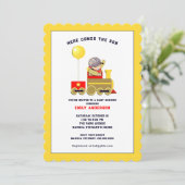 ベビーシャワー玩具列車 招待状 (スタンド正面)