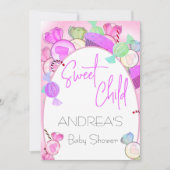 ベビーシャワー甘いチャイルドキャンディカラフル招待状 招待状 (正面)