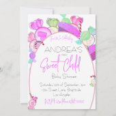 ベビーシャワー甘いチャイルドキャンディカラフル招待状 招待状 (裏面)