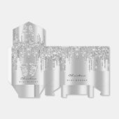 ベビーシャワー甘い足ドリップスシルバーグレーグリッター フェイバーボックス (折り畳みなし)