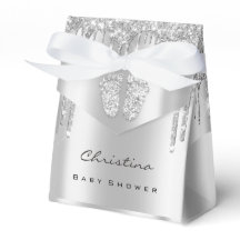 ベビーシャワー甘い足ドリップスシルバーグレーグリッター